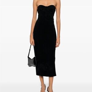 Chic Black Strapless Midi Dress - No tags but never worn